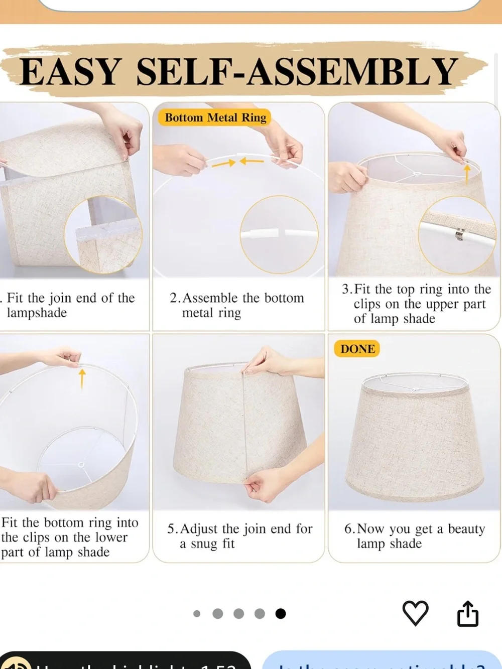 Lamp shade tan NEW